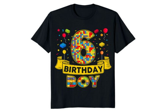 Building a Festive Vibe: The 6th Birthday Boy Building Blocks Design