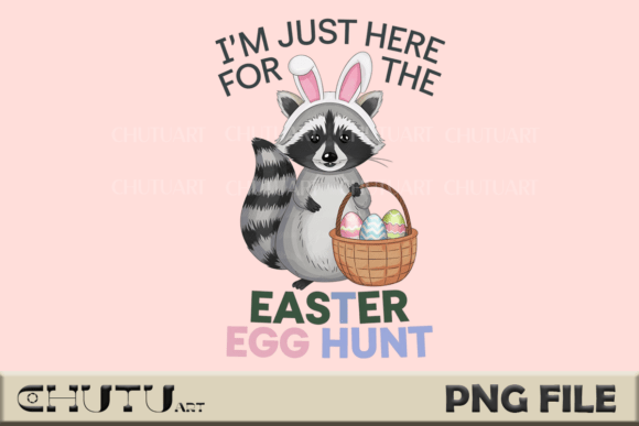 Easter Raccoon Egg Hunt PNG: A Charming Design for Your Projects