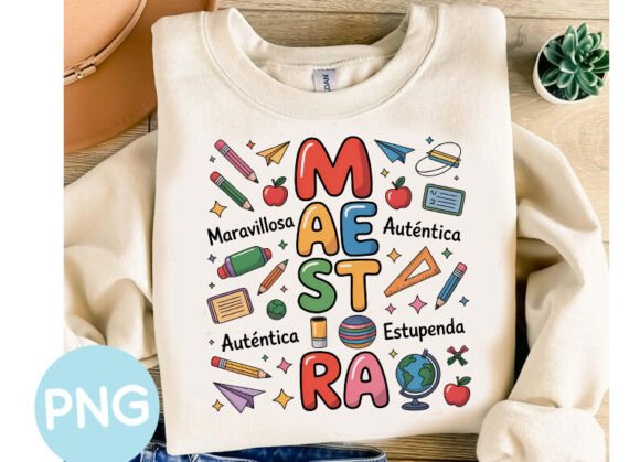 Retro Maestra Png Sublimation Design: A Vintage Design Asset