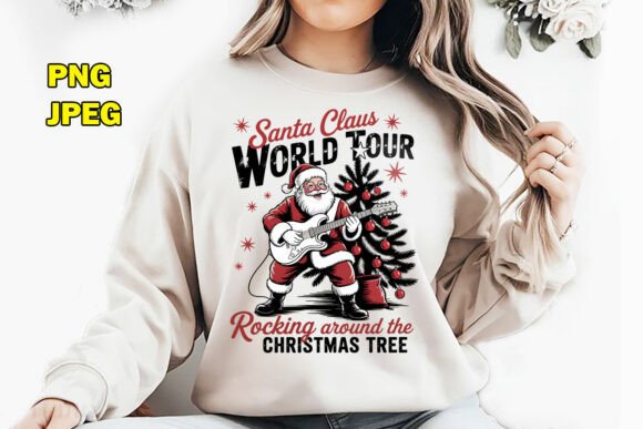 Santa Claus World Tour Rocking Design: A Festive Visual Anthem