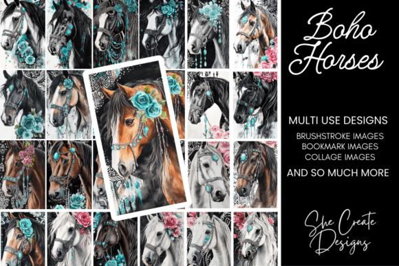 Unleashing Creative Freedom: The Versatile World of Boho Horse Collage Design PNGs