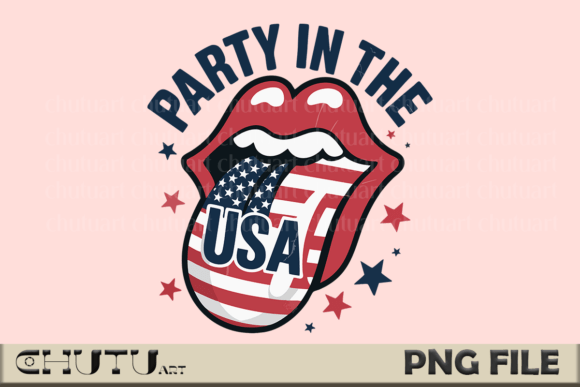USA Lips PNG: A Retro Patriotic Design with Attitude